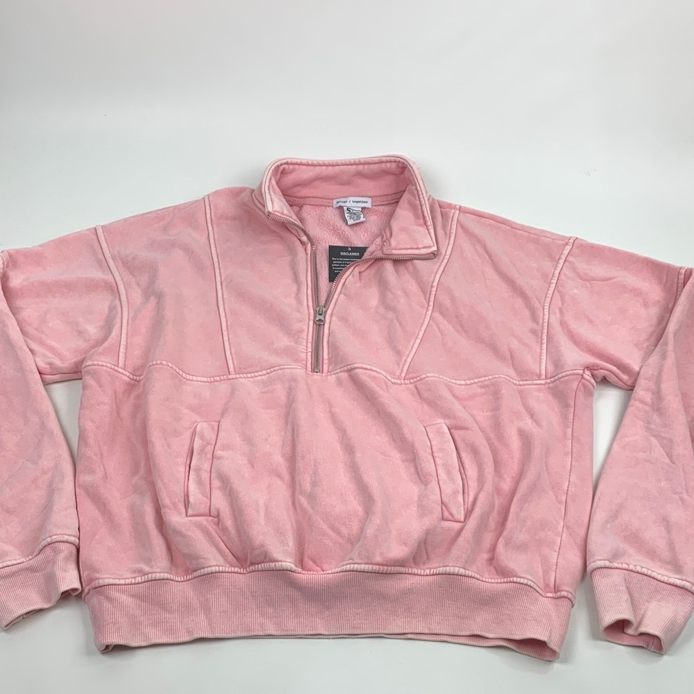 Better Together Cozy Pink Quarter-Zip Women's pullover Sweatshirt Size Large NEW